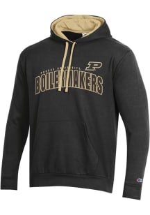 Champion Purdue Boilermakers Mens Black Stadium Fleece Long Sleeve Hoodie