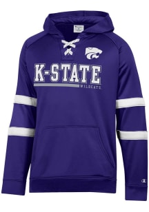 Champion K-State Wildcats Mens Purple Stadium Raglan Hockey Lace Up Hood