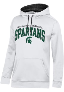 Champion Michigan State Spartans Mens White Stadium Fleece Mesh Lining Hood