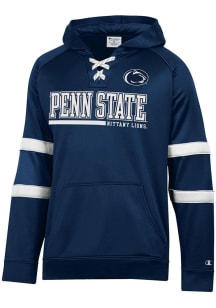 Champion Penn State Nittany Lions Mens Navy Blue Stadium Raglan Hockey Lace Up Hood