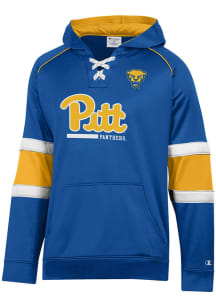 Champion Pitt Panthers Mens Blue Stadium Raglan Hockey Lace Up Hood