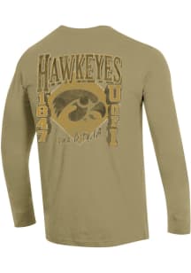 Champion Iowa Hawkeyes Tan Stadium Three Hits Long Sleeve T Shirt