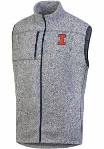 Champion Illinois Fighting Illini Mens Grey Stadium Artic Fleece Sleeveless Jacket