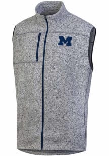 Champion Michigan Wolverines Mens Grey Stadium Artic Fleece Sleeveless Jacket