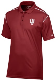 Champion Indiana Hoosiers Mens Crimson Stadium Contrast Short Sleeve Polo