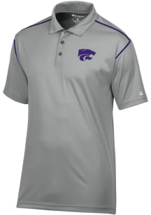 Champion K-State Wildcats Mens Grey Stadium Contrast Short Sleeve Polo