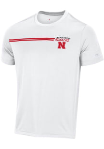 Champion Nebraska Cornhuskers White Stadium Impact Short Sleeve T Shirt
