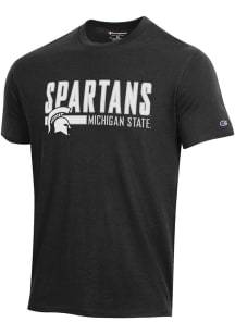 Champion Michigan State Spartans Black Stadium Distressed Short Sleeve T Shirt