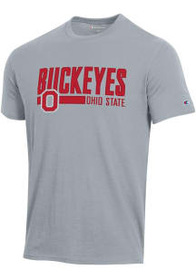 Champion Ohio State Buckeyes Grey Stadium Distressed Short Sleeve T Shirt