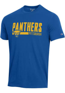 Champion Pitt Panthers Blue Stadium Distressed Short Sleeve T Shirt