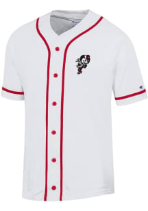 Champion Ohio State Buckeyes Mens White Super Fan Button Down Baseball Jersey