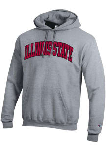 Champion Illinois State Redbirds Mens Grey PowerBlend Twill Long Sleeve Hoodie
