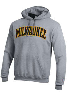 Champion Milwaukee Panthers Mens Grey PowerBlend Twill Long Sleeve Hoodie