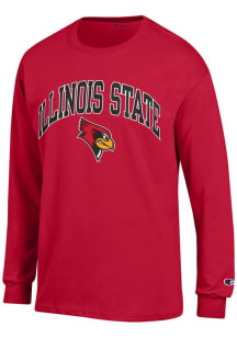 Champion Illinois State Redbirds Red Arch Mascot Long Sleeve T Shirt