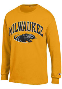 Champion Milwaukee Panthers Gold Arch Mascot Long Sleeve T Shirt