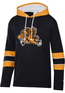 Champion Iowa Hawkeyes Mens Black Super Fan Colorblocked Arch Name Long Sleeve Hoodie