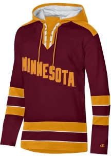Champion Minnesota Golden Gophers Mens Maroon Super Fan Hockey Long Sleeve Hoodie