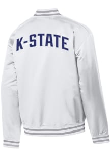 Champion K-State Wildcats Mens White Super Fan Satin Bomber Medium Weight Jacket
