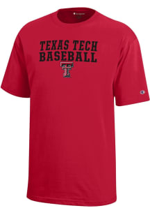Champion Texas Tech Red Raiders Youth Red Baseball Sport Drop Short Sleeve T-Shirt