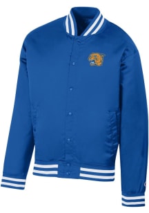 Champion Pitt Panthers Mens Blue Super Fan Satin Bomber Medium Weight Jacket