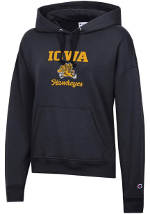 Champion Iowa Hawkeyes Womens Black Powerblend Hooded Sweatshirt