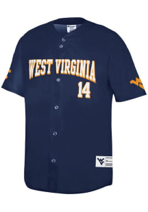 Champion West Virginia Mountaineers Mens Navy Blue Sublimated Fashion Baseball Jersey