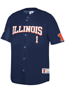 Champion Illinois Fighting Illini Mens Navy Blue Sublimated Fashion Baseball Jersey