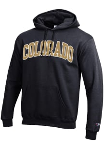 Champion Colorado Buffaloes Mens Black Arch Name Twill Long Sleeve Hoodie