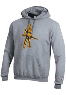 Champion West Virginia Mountaineers Mens Grey Vault Primary Mascot Long Sleeve Hoodie