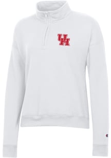Champion Houston Cougars Womens White Powerblend Qtr Zip