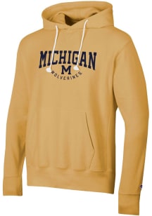Champion Michigan Wolverines Mens Gold Cloud Wash Long Sleeve Hoodie