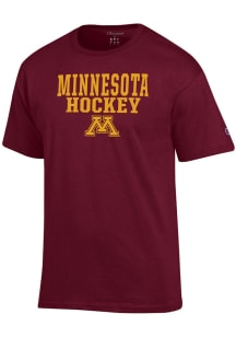 Champion Minnesota Golden Gophers Maroon Hockey Short Sleeve T Shirt