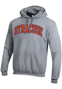 Champion Syracuse Orange Mens Grey Twill Arch Name PowerBlend Long Sleeve Hoodie