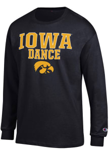 Champion Iowa Hawkeyes Black Stacked Dance Long Sleeve T Shirt