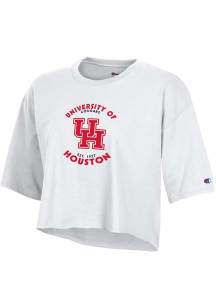 Champion Houston Cougars Womens White Circle Mascot Short Sleeve T-Shirt