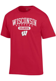 Champion Wisconsin Badgers Grey Grandpa Pill Short Sleeve T Shirt