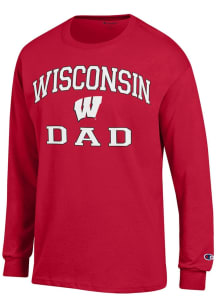 Champion Wisconsin Badgers Red Dad Graphic Long Sleeve T Shirt