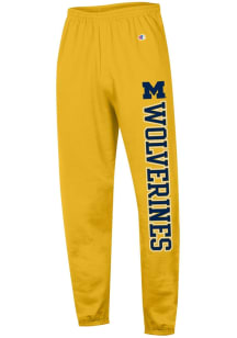 Champion Michigan Wolverines Mens Gold Closed Bottom Sweatpants