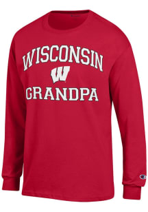 Champion Wisconsin Badgers Red Grandpa Graphic Long Sleeve T Shirt