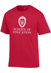 Champion Wisconsin Badgers Red School of Education Short Sleeve T Shirt