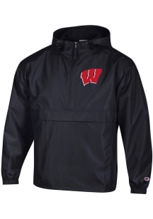 Champion Wisconsin Badgers Mens Black Packable Light Weight Jacket