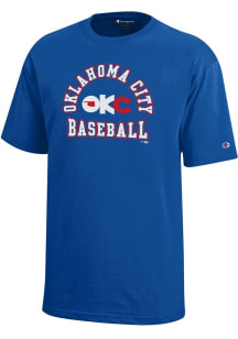 Champion Oklahoma City Dodgers Youth Blue #1 Design Style Short Sleeve T-Shirt