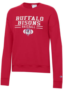 Champion Buffalo Bisons Womens Red Powerblend Crew Sweatshirt