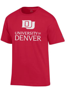 Champion Denver Pioneers Red No. 1 Cotton Short Sleeve T Shirt