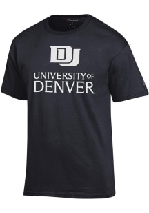 Champion Denver Pioneers Black No. 1 Cotton Short Sleeve T Shirt