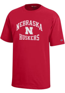 Champion Nebraska Cornhuskers Youth Red No 1 Design Short Sleeve T-Shirt