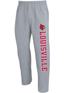 Champion Louisville Cardinals Mens Grey Open Sweatpants