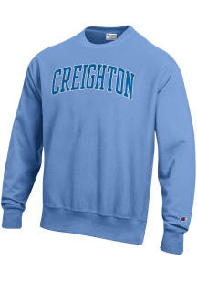 Champion Creighton Bluejays Mens Light Blue Reverse Weave Long Sleeve Crew Sweatshirt