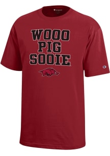 Champion Arkansas Razorbacks Youth Cardinal Primary Logo Short Sleeve T-Shirt