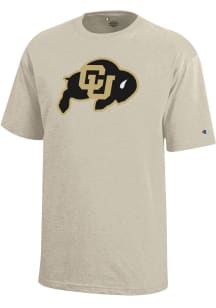 Champion Colorado Buffaloes Youth Oatmeal Primary Logo Short Sleeve T-Shirt